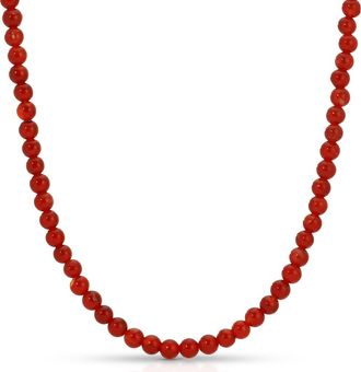 Kozakh Carnelian Beaded Necklace, 4mm in Gold/red at Nordstrom
