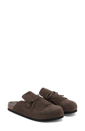 Mango Kiltie Fringe Clog in Brown at Nordstrom, Size 7.5Us