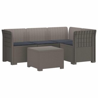 vidaXL Divano Da Giardino 4 Posti Con Cuscini Aspetto Rattan Pp Vidaxl
