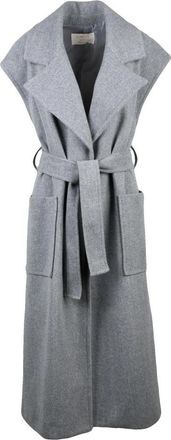 Kaos Smanicato Lungo Jas - Dames - Jas met riem - Grijs - 2XS - Polyester - Jassen