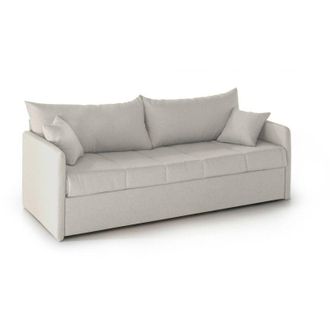 Dmora Divano Letto 3 Posti Avellana, Sfoderabile, Lavabile Made in Italy, Idrorepellente Letto Estraibile Materasso Incluso Rete a Doghe, 205x86 cm Beige