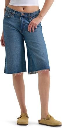 Wrangler Jorts Raw Hem Low Rise Denim Shorts in Stormy Dust at Nordstrom, Size 24