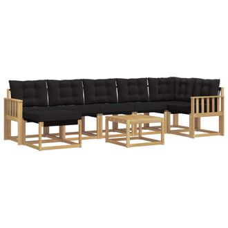 vidaXL Conjunto De Sof&aacute;s De Exterior Con Coj&iacute;n 8 Pcs Blanco Y Negro Vidaxl