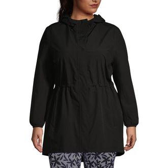 Lands End Squall Packable Waterproof Raincoat in Black at Nordstrom, Size 3X