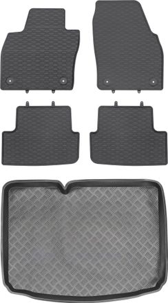 OEM Skoda Fabia Iii Hatchback A Partir De 2018 Set - Alfombrillas De Goma Para Coche + Alfombrilla Para Maletero