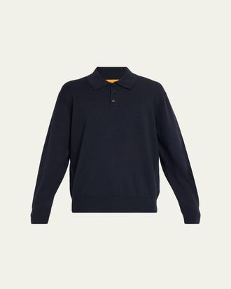 Guest In Residence Mens Cotton-Cashmere Allday Polo Sweater