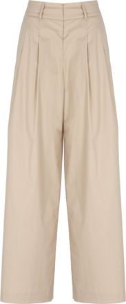 PESERICO Beige Light Point Cotton Pants