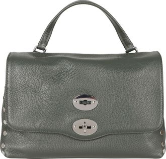 Zanellato Textured Green Leather Postina Daily Small Handbag