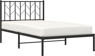 vidaXL Estructura Cama Sin Colch&oacute;n Con Cabecero Metal Negro 100x190 Cm Vidaxl