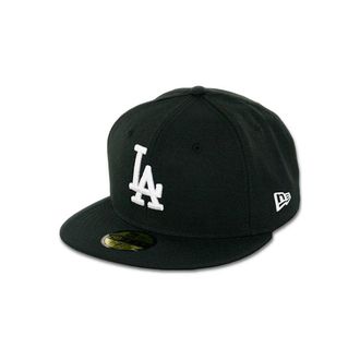 New Era 11591149: Los Angeles Dodgers Basic Black/White 59FIFTY Fitted Cap (7 3/8)
