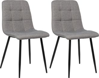Clp Lote De 2 Sillas De Comedor Tilde Gris Tela