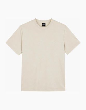 HUGO BOSS Mens BOSS Pique Taddy T-Shirt Light Beige - Tan - Size: 42