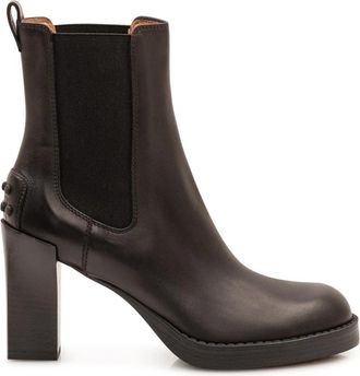 Tod's Tronchetto Gomma T80 - Dames - Laarzen met Hak - Zwart - 41 EU - Leer - Schoenen