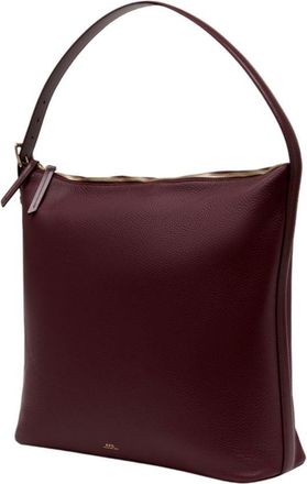 A.P.C. Womens Vera Maxi Shoulder Bag Burgundy Cowhide