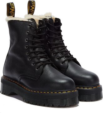Dr. Martens Shop Voor Dr. Martens Jadon Pisa Gevoerde Dames Zwarte Laarzen