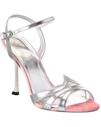 Roger Vivier Leather & Velvet Sandal