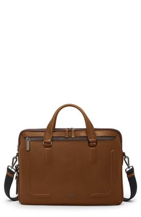 Tumi Harrison Sycamore Slim Leather Briefcase in Cognac Bombe at Nordstrom