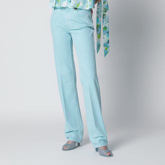 Chlo&eacute; Straight jeans in turquoise organic cotton denim