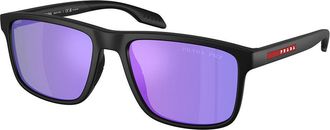 Prada PS C01S Polarized 12P31G Mens Sunglasses Black Size 55