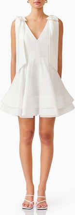 Elliatt Kalani Bow Shoulder Fit & Flare Minidress in Ivory at Nordstrom, Size X-Large