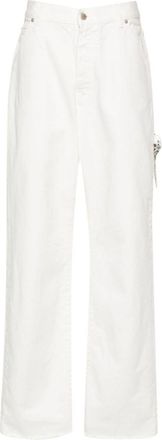 Darkpark White Loose Fit Denim Jeans