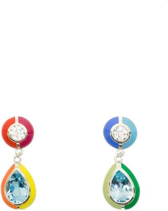 Fry Powers Elizabeth Drop Earrings in Rainbow Multi at Nordstrom