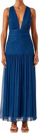 Shona Joy Maya Plunged Tie Back Dress In Strong Blue