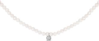 House of Brilliance Sterling Silver Moonstone Bead Station Necklace with Diamond Accent at Nordstrom