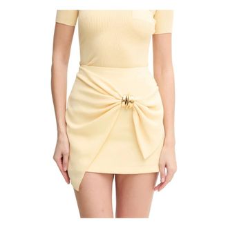 Elisabetta Franchi Rok met ruches - Dames - Rokken - Geel - Maat: L Satijn