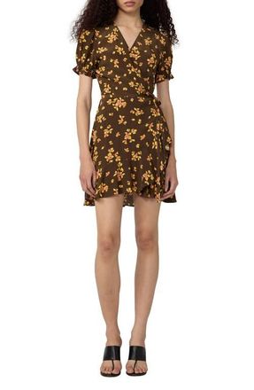 Diane Von F&uuml;rstenberg Emilia Floral Wrap Minidress in Island Orchid at Nordstrom, Size Xx-Small