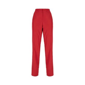 Fendi Straight Broeken - Dames - Broeken - Rood - Maat: XS Leer
