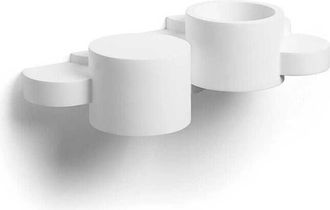 Trade Shop Trade Shop Traesio - Trade Shop - Applique In Gesso Parete Bianco Moderna Luce Up&down G9 Cilindri Sfalsati Gs-e77