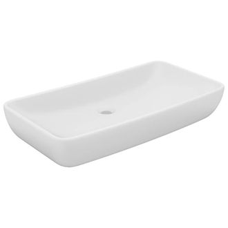 Berkfield Home Luxury Basin Rectangular Matt White 71x38 cm Ceramic