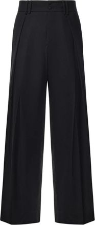 Dolce & Gabbana Wool Panama Broek - Heren - Wijde Broeken - Zwart - XL - Wol - Broeken
