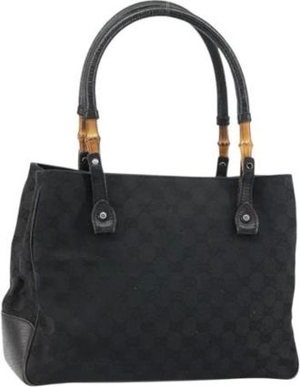 Gucci Pre-owned Handbags, female, Black, Size: ONE SIZE Pre-owned Vintage Canvas Handbag
