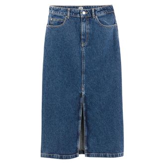 La Redoute Collections Lange rechte rok in denim