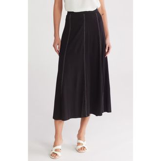 Halogen Paneled Midi Skirt in Rich Black at Nordstrom Rack, Size Large