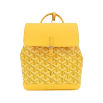 Goyard Pre-owned Alpin Mini Coated Canvas Rugzak - Dames - Pre-owned - Geel - Maat: ONE Size Leer