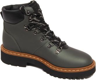 Hogan Groene leren enkellaarsjes met Memory Foam-technologie - Dames - Veterlaarzen - Groen - 37 EU - Leer - Schoenen