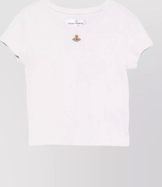 Vivienne Westwood cropped ribbed top round neck sleeves