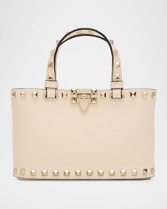 Valentino Garavani Rockstud Mini Grainy Calfskin Shopping Bag