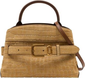 Marc Jacobs Handbags, female, Brown, Size: ONE SIZE Suede Croc Dakota Small Satchel