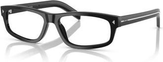 Prada 58mm Rectangle optical glasses in Black at Nordstrom