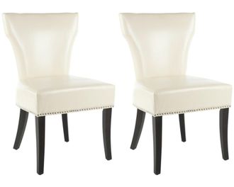 Safavieh Set de 2 sillas de comedor en madera de abedul blanca