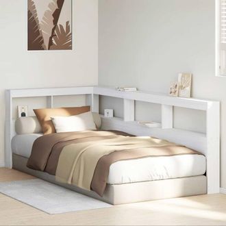 Berkfield Home Decorative Bookcase Headboard L-Shaped White 90 cm Solid Wood Pine