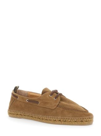 Castaner Mens Espadrilles Brown Suede Calf Leather Shoe