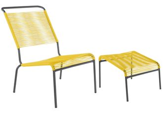 Schubiger M&ouml;bel Spaghetti-Lounger-Hochlehner + Hocker S&auml;ntis