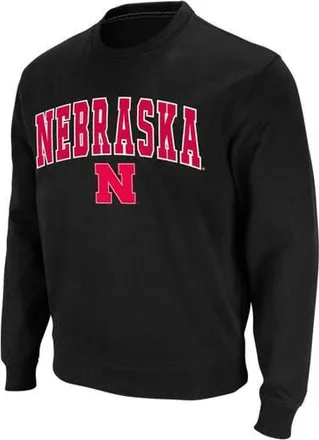 Colosseum Mens Colosseum Black Nebraska Huskers Arch & Logo Crew Neck Sweatshirt at Nordstrom, Size Medium