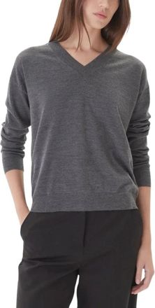 Max Mara Max Mara Weekend - Truien > V-hals Truien - Dames - V-hals truien - Grijs - M - Truien & Vesten