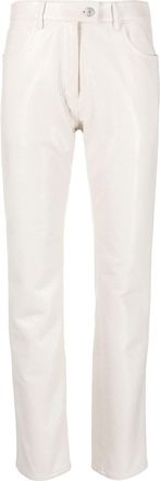Courrèges straight-leg vinyl trousers - women - Cotton/Cotton/Polyurethane/Spandex/Elastane - 38 - Neutrals